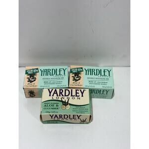Lot Of 3 Yardley Aloe & Cucumber Bar Soap 4.25oz Discontinued Bar‎ Sweet Summer
